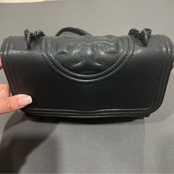 Tory Burch Black Matte Fleming Convertible Bag - Picture 2 of 10